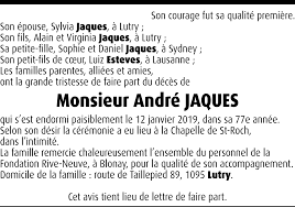 Monsieur André JAQUES