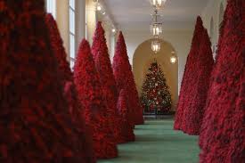 Be sure to place them out of reach. Melania Trump S Red Topiary Trees A Hit At Christmas Parties