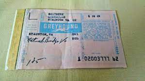 Greyhound Bus Ticket Stub 1968 Southern Staunton Va To Natural Bridge Bus Ad Ticket Stubs Bus Tickets Greyhound Bus