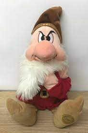Authentic Disney Store Exclusive 14 Grumpy Dwarf Soft Plush Beanie Toy Baby Soft Toys Grumpy Dwarf Disney Collectables