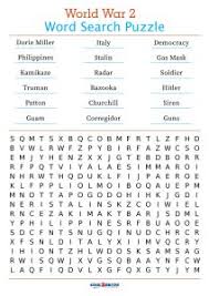 printable ww2 word search