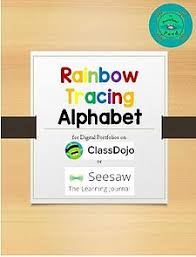 Rainbow Tracing Alphabet For Digital Portfolios Such As Class Dojo Seesaw Learning Journal Class Dojo Digital Portfolio Online Learning