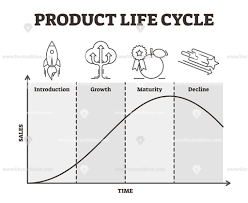 Product Life Cycle Outline Vector Illustration Icons Diagram Life Cycles Data Visualization Vector Illustration