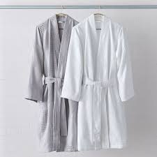 Geo Waffle Organic Cotton Robe West Elm