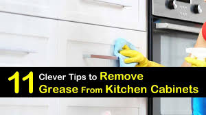 to remove grease from kitchen cabinets