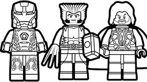Coloring books for boys and girls of all ages. Lego Thor Coloring Pages With Iron Many And Wolverine Xcolorings