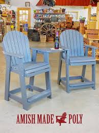 Bar Height Tete A Tete Set Amish Made Poly Adirondack Rocking Chair Bar Chairs Diy Chair