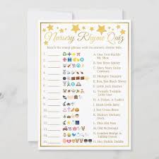 If you buy from a link, we may earn a commission. Nursery Rhyme Baby Shower Emoji Game Gold Star Zazzle Com