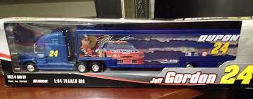 Dale earnhardt sr 1995 rcca action 1/64 scale nascar winston cup truck hauler. Jeff Gordon 24 Car Hauler Nascar Trailer 1 64 Scale Diecast Nib 18 Wheeler Diecast Nascar Tractor Trailers