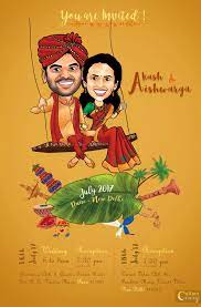 How To Plan A Wedding Under 2 Lakhs Caricature Wedding Invitations Indian Wedding Invitation Cards Caricature Wedding