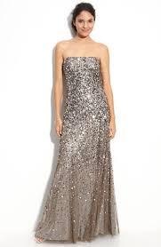 Adrianna Papell Sequined Strapless Mesh Gown Nordstrom Beautiful Dresses Fancy Dresses Bridesmaid Dresses