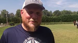 Interview with Northeast Guilford HS head football coach Mark Raynor at NEG  Rams practice