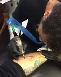 Other inkings include the word love on his hand, shhh written on his finger, the olympics logo on his wrist and a picture of himself as a. Barcelona Superstar Neymar Shows Off New Tattoo Of Son And Then Inks Tattoo Artist Himself Mirror Online