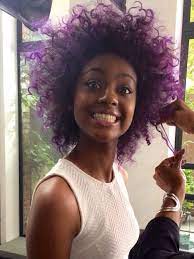 Black Girl With Purple Hair Tumblr Girl With Purple Hair Natural Hair Styles Curly Hair Styles