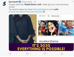 When one searches on google for 'rashid khan wife', the result shows up as anushka sharma. Rashid Khan Wife Name Google Search Shows Afghanistan Cricketer Rashid Khan Is Anushka Sharma Here S Everything You Need To Know About Afghan Cricketer Rashid Khan S Wife Telling Actress Anushka