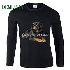 Hot Sell Mens Long Sleeve O Neck Cotton T Shirt Rottweiler Dog Fashion T Shirt Male Harajuku Tees Tops Hip Hop Streetwear