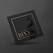 Black And Gold Card Design Luxe Black On Black With Gold Foil Business Card Design For Photographer Studio Bevy Br Square Business Cards Design Square Business Card Business Card Design