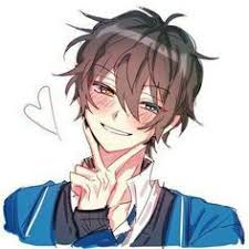 Handsome Shy Anime Boy With Fluffy Black Hair And Blue Eyes Google Search Blushing Anime Cute Anime Guys Anime