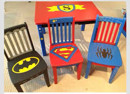 Batman Superman Spiderman Chairs Personalize Table Superhero Room Childrens Chairs Superhero Bedroom