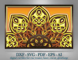 Download Hm 5 Celtic Half Mandala Svg 3d Celtic Half Mandala Svg Cut Files Laser Cut Files Multilayer Cricut Svg Glowforge File Craftmegood