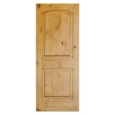 Krosswood Doors 36 In X 80 In Rustic Knotty Alder 2 Panel Top Rail Arch Solid Unfinished Wood Front Door Slab Ae 0023680slb The Home Depot Wood Front Doors Wood Exterior Door Prehung