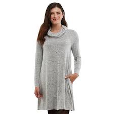 Women S Ab Studio Fuzzy Long Sleeve Cowlneck Swing Dress