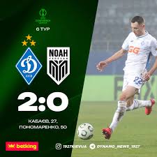 ⚽ Динамо переграє Ноа в матчі ЛК - 2:0.