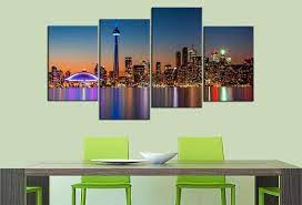 From cool wall art ideas to bed frames and headboards, crafty sewing projects for your bed and unique lighting ideas, some of the best looks can be found in especially as a centerpiece above your bed or sofa. Toronto 4 Split Panel Canvas Homedecor Art Print Canada City Poster City Print Skyline Poster Photography Wall Art Bedroom Wall Art Beach Canvas Wall Art