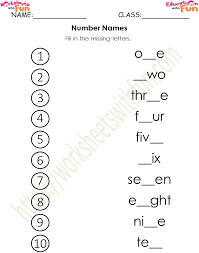 mathematics preschool number names worksheet 2