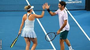 Team switzerland press conference with roger federer and belinda bencic after their victory in the final of the hopman cup. Roger Federer Belinda Bencic Win Hopman Cup For Switzerland Bbc Sport