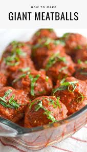 Giant Meatballs Baked In Tomato Sauce Recipe In 2020 Italian Meatballs Italian Meatballs Recipe Main Dish Recipes