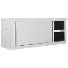 Product dimensions (length x breadth x height): Kitchen Wall Cabinet With Sliding Doors 120x40x50 Cm Stainless Steel