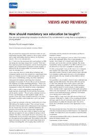 PDF) How should mandatory sex education be taught?