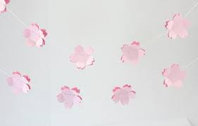 Paper Cherry Blossom Garland A Freaking Dorable From 1pixieplace On Etsy Paper Garland Garland Craft Party