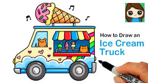 May 13, 2021 · if you want to draw a cartoon ice cream cone, start by sketching a v shape for the cone. How To Draw An Ice Cream Truck Summer Art Series 10 Youtube