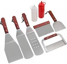 Professional Griddle Bbq Tool Set Barbecue Kit Spatula Set Stainless Steel Grill