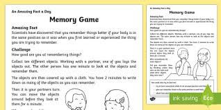 This imagery based exposure worksheet is a useful resource for this exercise. Memory Game Worksheet Worksheet Teacher Made