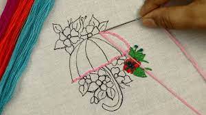 These umbrella embroidery patch are available in stunning design varieties with superb rates and good materials. Cute Umbrella Embroidery Design With Very Easy Stitches For Beginners Youtube