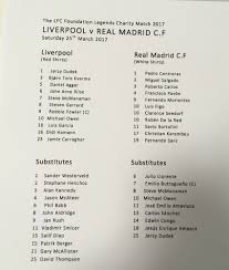 Obviously, you're going to be coming up against top players and better players but, in my opinion, you've got to treat every game like you're going to be coming up against. Liverpool Legends Vs Real Madrid Legends Live Match Day Blog