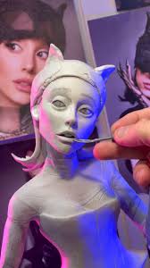 Sculpting a commission for Ariana Grande @arianagrande from her “The Boy Is  Mine” cat woman music video. This piece is sculpted in Apoxie Clay. 🐈‍⬛,  ., ., ., #sculpture #sculpting #arianagrande ...