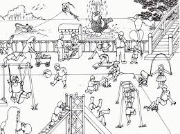 Gambar taman bermain untuk mewarnai. Konsep 22 Taman Permainan Kartun