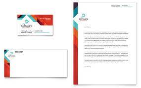 A letterhead, or letterheaded paper, is the heading at the top of a sheet of letter paper (stationery). Application Software Developer Business Card And Letterhead Template Design By Stock Business Card Template Design Letterhead Template Brochure Design Template