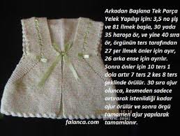 Tek Parca Olarak Orulen Ve Aciklamali Bebek Orgulerden Olan Bu Bebek Yelegini Bebek Cinsiyetine Gore Dogru Renklerde Y Baby Knitting Patterns Bebek Yelek Bebek