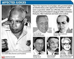 Pada mei 1988, ydp agong menggantung tugas tun salleh abas sebagai ketua hakim negara untuk memberi laluan siasatan tribunal. Events That Led To Judicial Crisis Of 88 The Star
