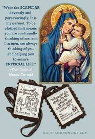 Our Lad Of Mount Carmel And Saint Simon Stock Pray For Us Amen Blessed Mother Mary Catholic Faith Blessed Mother