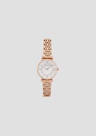 Discover the complete range of women's watches from the latest armani exchange collection. Women S Rose Gold Plated Analogue Watch With Rhinestones Woman Emporio Armani