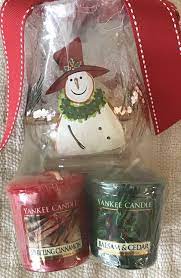 Yankee Candle Snowman Crackle Glass Holder 4 Votives Cinnamon Balsam Cedar New Ebay Christmas Ornaments Crackle Glass Novelty Christmas