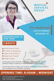 Modern Medical Clinic Advertisement Flyer Template In 2020 Medical Posters Medical Brochure Medical