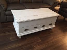 Depends on how the table is create, a table can be refinish in an afternoon or the work can have a weekend to complete. Refinished White Wood Coffee Table Storage Chest Classifieds For Jobs Rentals Cars Furniture And Free Stuff