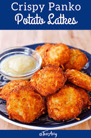 Crispy Panko Potato Latkes Perfectly Crispy Panko Potato Latkes With A Fluffy Flavorful Center Step By Step Tuto Hanukkah Food Potato Latkes Kosher Recipes